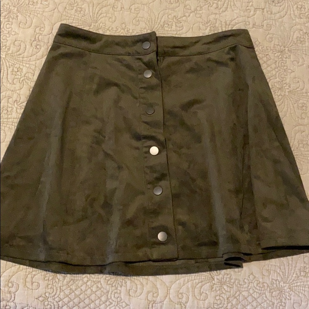 Forever 21 Button Up Suede Skirt Small